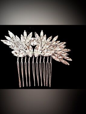 Ben-Amun Crystal Silver wedding prom bride bridal Hair Comb hair accessory NWOT